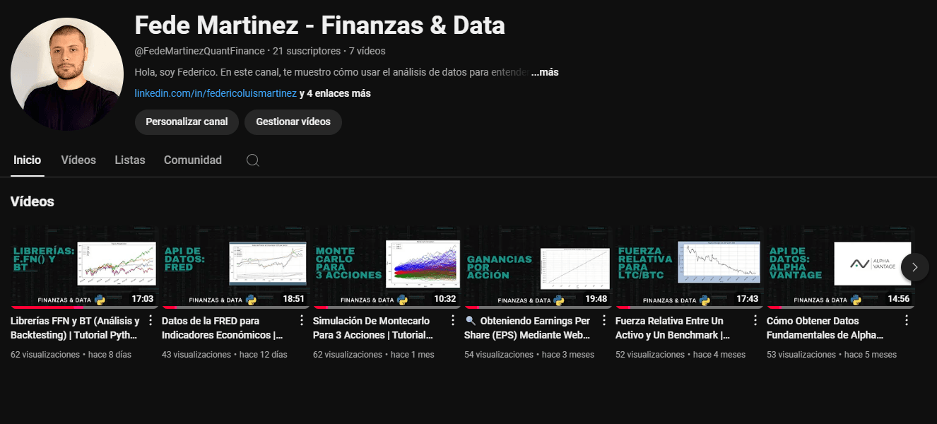 Mi canal de Youtube
